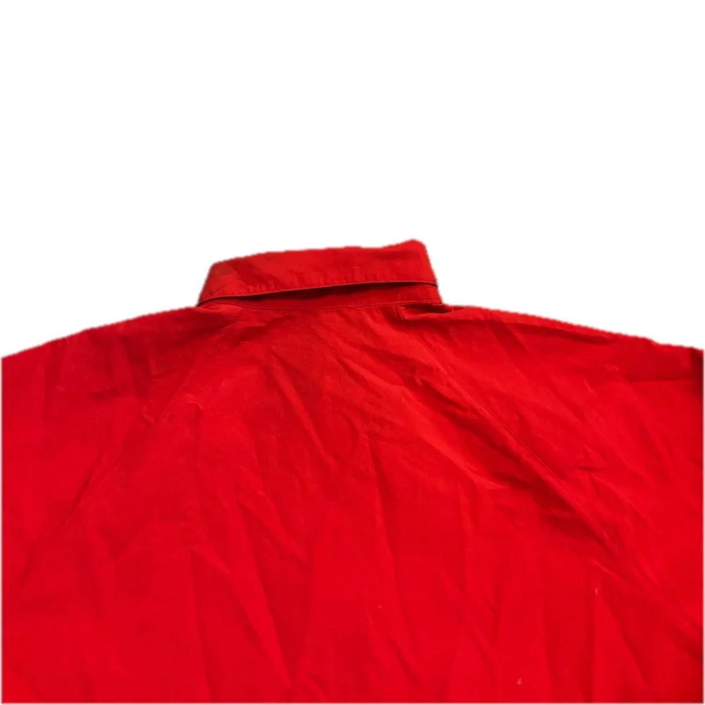 Polo Ralph Lauren Mens Red Nylon Pullover Windbreaker Jacket Size M Quarter Zip